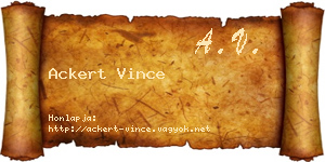 Ackert Vince névjegykártya