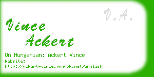 vince ackert business card